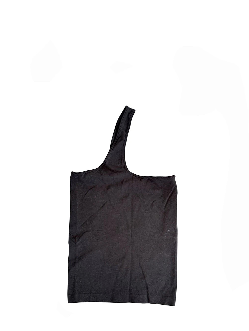 Helmut Lang One Shoulder Seamless Jersey Tank Top Black Medium/Large